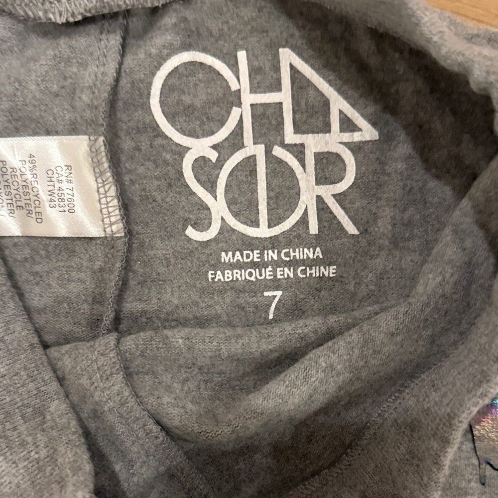 NWOT Chaser Gray Heart Print Girls Leggings size 7 - Picture 2 of 6